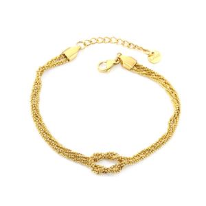Pulsera de Cadena con Nudos de Acero Inoxidable Chapada en Oro de 18K, Brillante, Minimalista, Clásica, Joyería de Moda, Venta al Por Mayor - Product Image 1