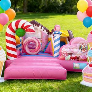 Gorila inflable con tema de Parque Infantil de caramelo Rosa personalizado, castillo hinchable para niños, casa de rebote - Product Image 4