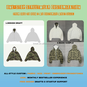 Sudadera con capucha de camuflaje para hombre, a prueba de viento, 300GSM, estilo balaclava, de doble capa, con cremallera completa, estilo <span class=keywords><strong>ninja</strong></span>, para primavera, moda urbana - Product Image 3