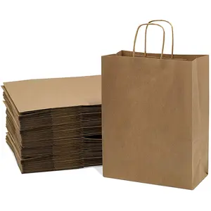定制高品质多功能牛皮纸工艺纸袋购物袋棕色牛皮纸手提包白色牛皮纸包装