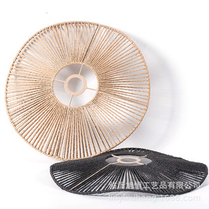 Shixinju Woven Pendant Lamp Shade Yellow And Black XH23-425 For Restaurant Bar Tea Room Artistic Straw Hat Design - Product Image 2