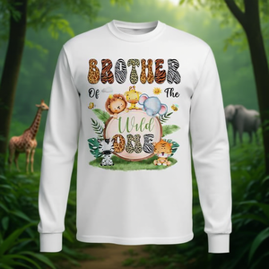 Brother Of The Wild One Safari Jungle T-shirt à manches longues pour garçon de 1er anniversaire - Product Image 3
