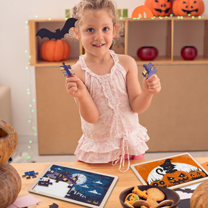 Halloween Pompoen Houten Peg Puzzels: Educatief Speelgoed Voor Kinderen Peuters Halloween Feest Gunsten Behandelen Geschenken - Product Image 5