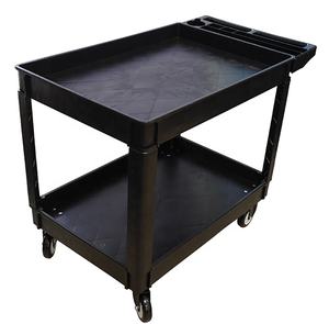 Chariot utilitaire en plastique à roues 1 pièce-<span class=keywords><strong>2</strong></span> étagères roulant le chariot de travail commercial pour le garage, la cafétéria ou la salle de classe. - Product Image 1