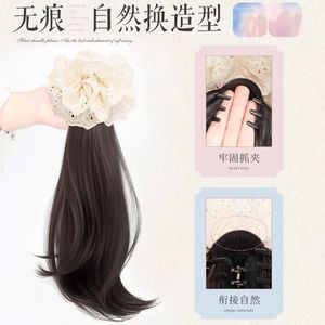 Extensión de Cabello Largo con Cola de Caballo Lateral, Fibra Resistente al Calor, Color Natural, para Mujeres, Se Adapta a Cualquier Forma de Rostro - Product Image 4