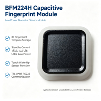 Módulo de Reconocimiento de Huellas Dactilares Capacitivo de Bajo Consumo BFM224H, Sensor Biométrico Portátil con UART TTL, Cerradura Inteligente para Gabinete de Seguridad