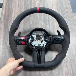 Volant pour <span class=keywords><strong>BMW</strong></span> <span class=keywords><strong>116i</strong></span> F20 X5 E70 F30 E92 F10 M5 F11 Série 5 F36 F44 M135i F20 F21 F34 F55 en Alcantara - Product Image 2