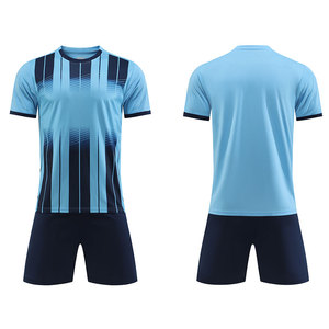 Set Jersey Sepak Bola Lengan Pendek Kerah Bulat Cepat Kering 100% Poliester - Product Image 6