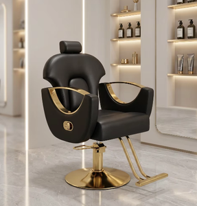 Italian Luxury Hydraulic Pump <b>Reclining</b> Barber <b>Chair</b> 360 Swivel Adjustable Ergonomic PU <b>Leather</b> Modern Design Living Room - Product Image 6