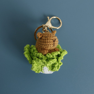 Oferta Especial: Exquisito Adorno de Bolso de Lana Tejido a Crochet, Creativo y Lindo Llavero Colgante de Capibara Transformable para Mi Hija - Product Image 6