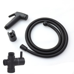 Gold Square Brass <strong>Bidet</strong> Shattaf Douche Spray Kit with Holder 1.2m Hose Shutoff - Product Image 4