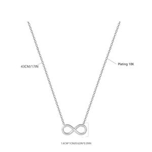 Argento personalizzato Mini Infinity simbolo <span class=keywords><strong>collana</strong></span> con 8 ciondolo di moda infinita in acciaio inox catene clavicole placcato oro - Product Image 6