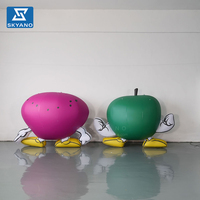 Modèle de fruit de dessin animé gonflable en PVC personnalisé, à suspendre au plafond pour événements commerciaux, attirant le trafic, accessoire promotionnel gonflable