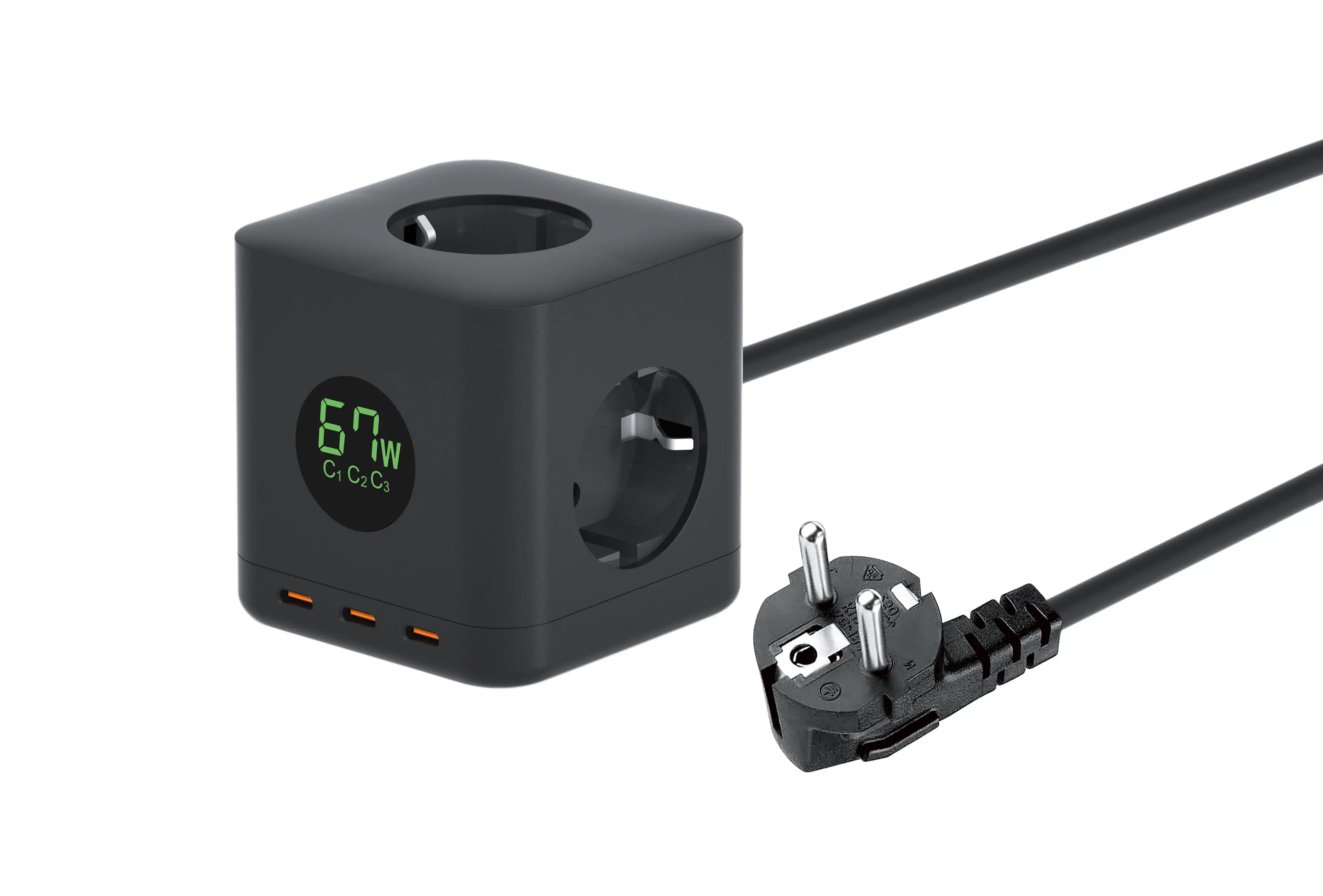 Benutzer definierte Multi-Plug-Buchse Schreibtisch Gan Ladegerät Pd Universal-Erweiterung mit USB-Anschlüssen Typ C Smart Surge Protector Power Strip