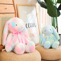 Lapin en peluche arc-en-ciel Super doux, 30cm 42cm 60cm, lapin de pâques, longue oreille colorée, lapin en peluche, jouets de décoration de pâques