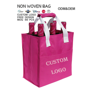 OEM/ODM personnalisé de haute qualité 6 bouteilles de vin sac de transport de luxe en tissu non tissé ensemble de six bouteilles sac à vin - Product Image 1