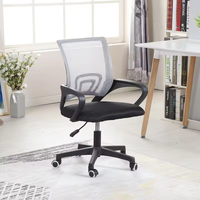 Chaise de bureau moderne et simple en maille, ergonomique, pivotante, avec accoudoirs, pour étudiants et usage commercial