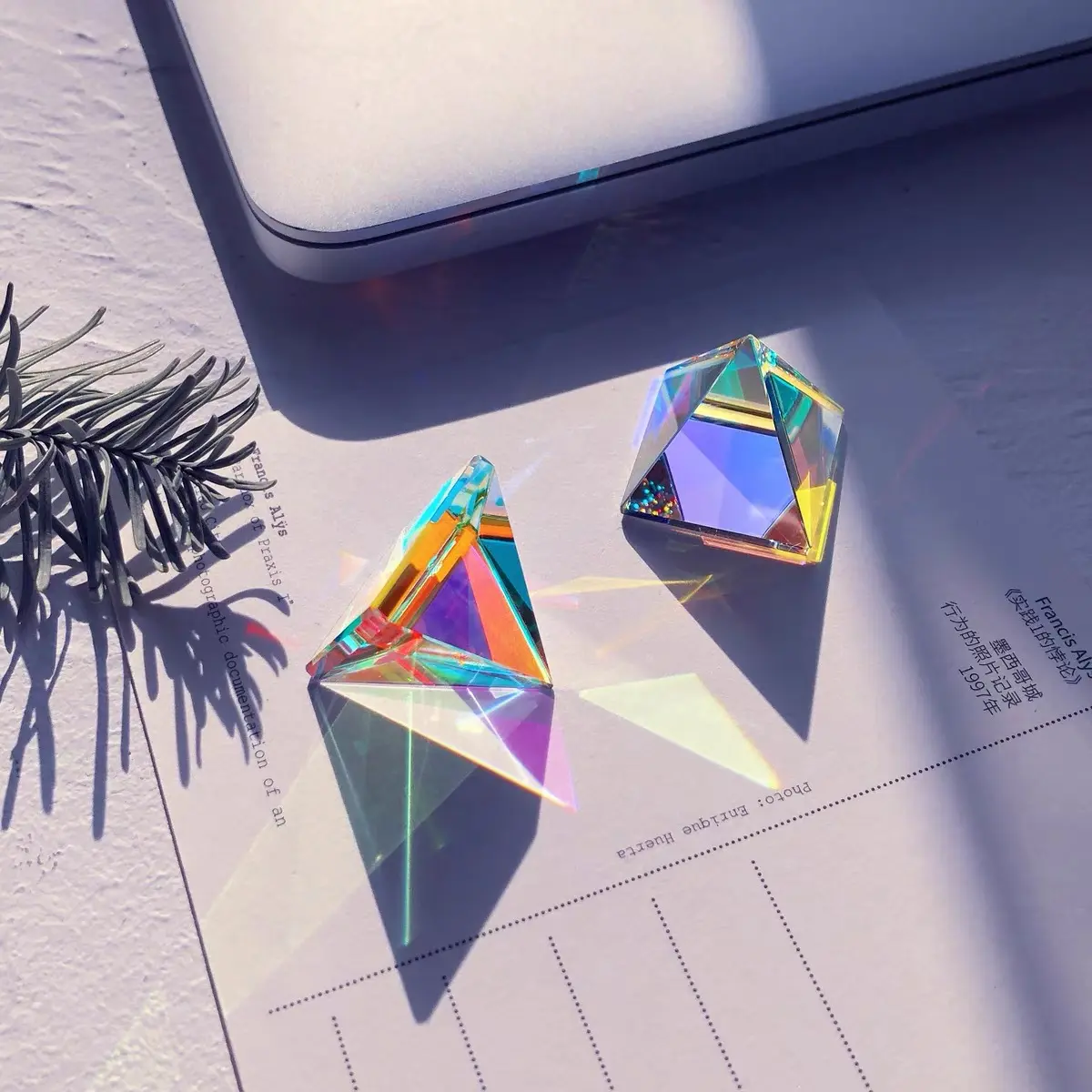 Honor of crystal Clear AB Glass suncatcher Fotografía Prisma Crystal Pyramid Prism K9 Crystal Prisms para fotografía
