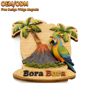 Set de Imanes de Madera para Refrigerador <span class=keywords><strong>Bora</strong></span> <span class=keywords><strong>Bora</strong></span> Paradise, Recuerdo de Viaje Tropical y Decoración para el Hogar - Product Image 3