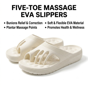 Ciabatte Correttive per Alluce Valgo Personalizzate, con Separazione a Cinque Dita, Massaggianti, in EVA, <span class=keywords><strong>Ortopediche</strong></span> per il Benessere del Piede - Product Image 1