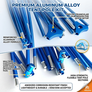 Fabricante de Postes de Aluminio Anodizado para Tiendas de Campaña, Longitud Personalizada, Plegables y Retráctiles, Postes de Soporte para Tiendas de Campaña - Product Image 1
