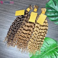 Cabello Humano Ondulado Profundo para Trenzas Boho, Cabello a Granel Ondulado y Mojado, Cabello Humano a Granel para Trenzar, Color Personalizado