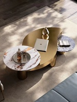Offre limitée de temps Table basse moderne minimaliste en pierre miroir