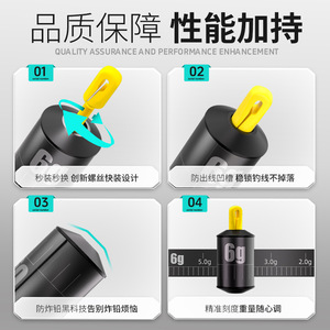 ตะกั่วตกปลาแบบปลดเร็ว Aohu 6 กรัม รูปทรงกระบอก ทนทาน ใช้ตกปลาในแม่น้ำ - Product Image 2