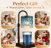 Lampe chauffe-cire bleue avec minuterie, chauffe-cire pour la cire fondue, cadeaux d'anniversaire, cadeaux de Noël pour femmes, maman, elle, cadeau de pendaison de crémaillère