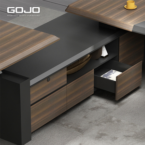 ชุดโต๊ะไม้หรูหราสำหรับสำนักงานผู้บริหารทันสมัยเรียบง่ายพร้อมที่เก็บของสำหรับห้องผู้จัดการและพื้นที่ทำงาน - Product Image 6