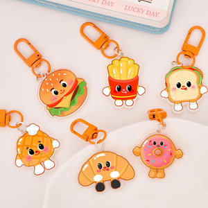 Llavero de acrílico con forma de gofre y patatas fritas, diseño de dibujos animados, ligero, ideal como regalo o souvenir para estudiantes, venta al por mayor. - Product Image 2
