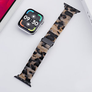 Correa de reloj curvada de resina de bambú para Apple Watch de 41 mm y 45 mm, estilo brazalete de moda, ancho de 20 mm - Product Image 3