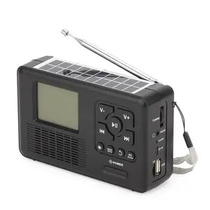 Taşınabilir ekran SOS Alarm GÜNEŞ PANELI dinamo acil AM/FM/NOAA dinamo el krank feneri radyo