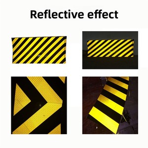 Film réfléchissant double couleur sergé jaune et noir pour marquage <span class=keywords><strong>de</strong></span> façade et garde-corps <span class=keywords><strong>de</strong></span> tunnel, base en aluminium - Product Image 1
