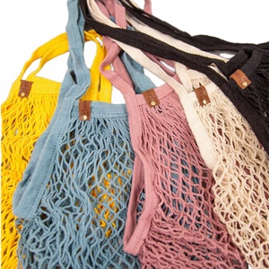 Sac cabas en coton maillé coloré personnalisé, réutilisable, écologique, pour courses et produits agricoles - Product Image 2