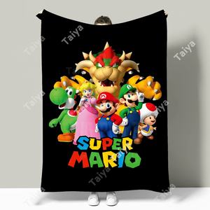 Couverture personnalisée avec nom de dessin animé, couverture <span class=keywords><strong>Super</strong></span> <span class=keywords><strong>Mario</strong></span> créative personnalisée, cadeau d'<span class=keywords><strong>anniversaire</strong></span> de bébé, <span class=keywords><strong>décoration</strong></span> de la maison - Product Image 4
