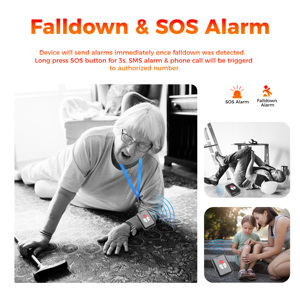 Traceur GPS 4G pour enfants et personnes âgées, talkie-walkie avec bouton SOS, détecteur de <span class=keywords><strong>chute</strong></span>, suivi en temps réel, application gratuite - Product Image 4