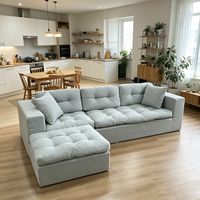 Canapé modulaire sectionnel personnalisé compressé sous vide, fabrication OEM, canapé nuage de luxe, canapé-lit en L sans structure ODM, pour usage hôtelier
