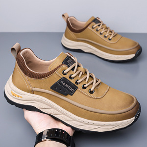 Zapatos de Senderismo para Hombre, Punta Redonda, Parte Superior de PU, Entresuela de EVA, Suela de Goma, Ligeros, para Todas las Estaciones, Casuales, Deportivos, de Viaje - Product Image 1