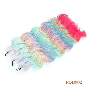 <span class=keywords><strong>Gladys</strong></span> 24 pulgadas 300g Ombre Blond 613 3 piezas naranja Arco Iris cuerpo suelto onda Twist Crochet trenzas plata blanco pelo sintético ondulado - Product Image 1