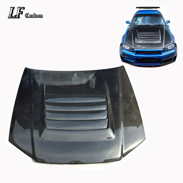 New Carbon Fiber Hood for Nissan Skyline GTR34 Carbon Fiber Hood Car Parts