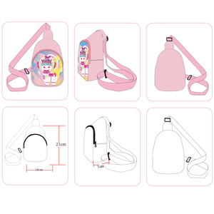 Sac de poitrine personnalisé pour enfants avec logo, sac à bandoulière mignon à imprimé dessin animé pour enfants, sac banane licorne pour filles - Product Image 4
