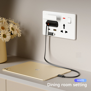 Enchufe USB de Carga Rápida <span class=keywords><strong>EUROB</strong></span> para Pared, Tipo-C Universal con Cable Retráctil de 80CM, Máx. 20W, Diseño de Lujo en PC Ignífugo - Product Image 2