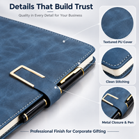 Lot de carnets en cuir PU texturé avec fermoir magnétique en métal et porte-stylo intégré pour le bureau, les affaires ou comme cadeau - Remise pour achats en gros