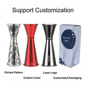 Jigger de bar Hoffee 1+2oz 30/60ml en acier inoxydable SS304, double face, pour barman, mesureur de cocktail, tasse à onces en métal - Product Image 2