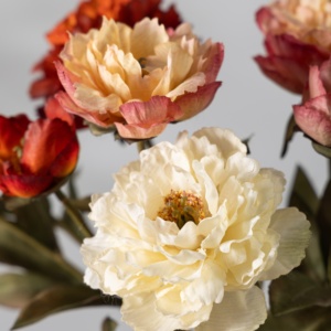 Bouquet de fleurs artificielles en soie simulée de style vintage, fait main, avec dégradé multicolore, pour Noël et la Saint-Valentin - Product Image 5