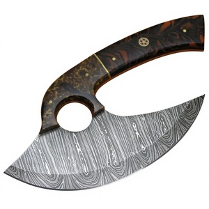 Hot Selling Eco-Friendly Sharp Damascus Steel Ulu <b>Knives</b> Adjustable Hand Wood Handle Ulu Knifes for Sale - Product Image 5