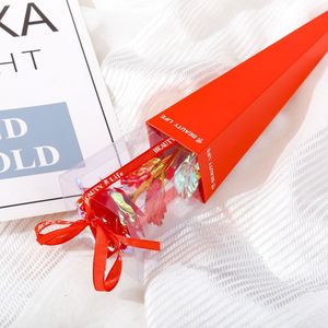 Ramo de Regalo Creativo para el Día de San Valentín, Día del Maestro, Día Festivo, Caja de Regalo con Rosa de Papel Dorado, Ramo Artificial Estilo Instagram - Product Image 4