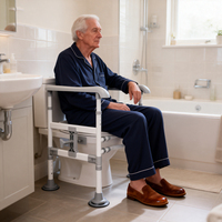 Barres de sécurité pour toilettes, simples, réglables en hauteur, antidérapantes, pliables, capacité de 150 kg, sans installation requise, pour personnes âgées et femmes enceintes