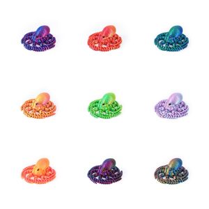 Ornement pieuvre articulé imprimé en 3D, jouet personnalisé, modèle coloré en plastique, cadeau unisexe, vente en gros - Product Image 2